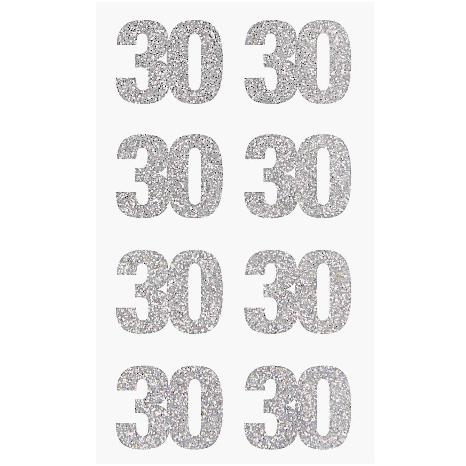 Paper Poetry Glittersticker 30 in funkelndem Silber von Rico Design, ideal für kreative Dekorationen.