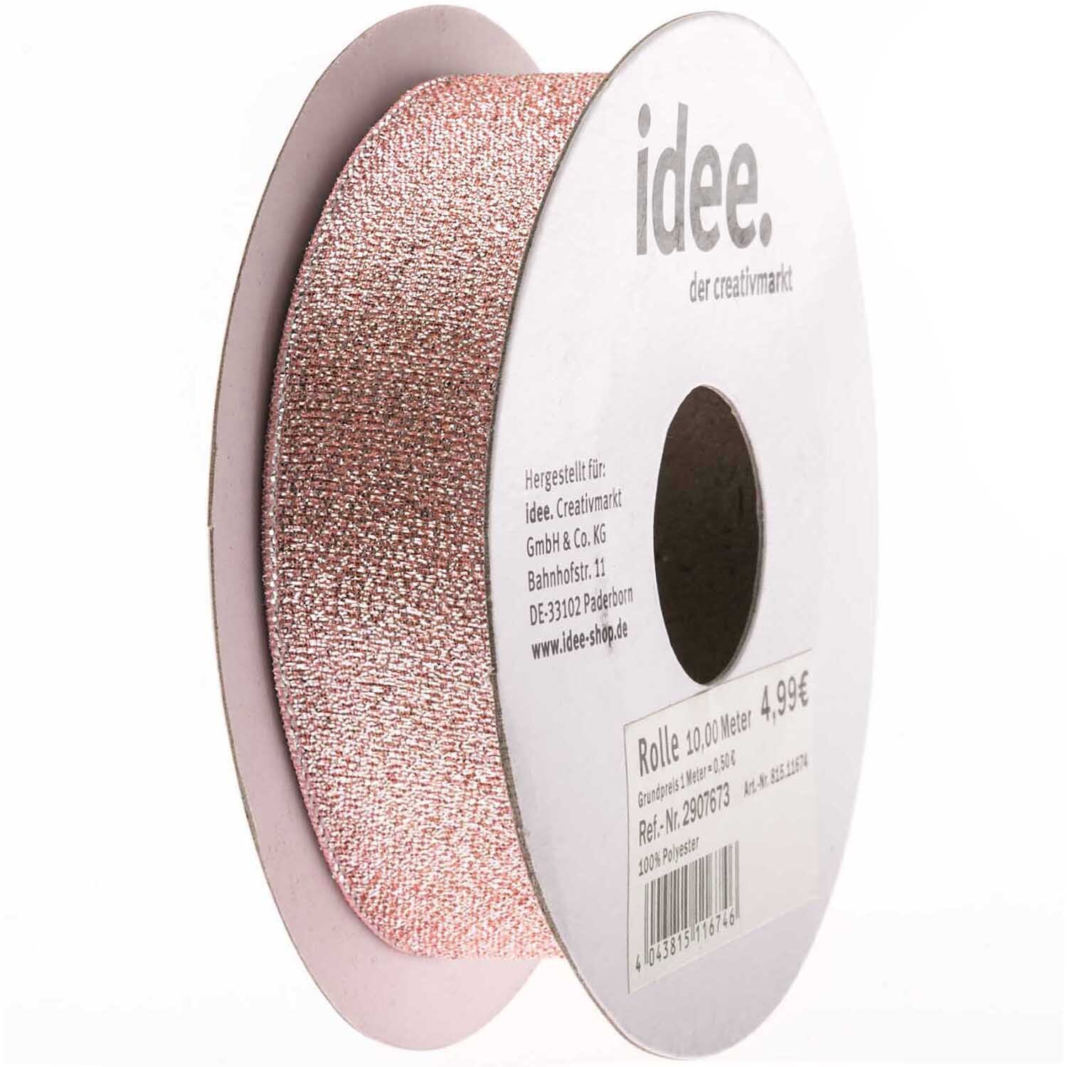 Band metallic 25mm 10m Farbe Rosé von idee. Creativmarkt 