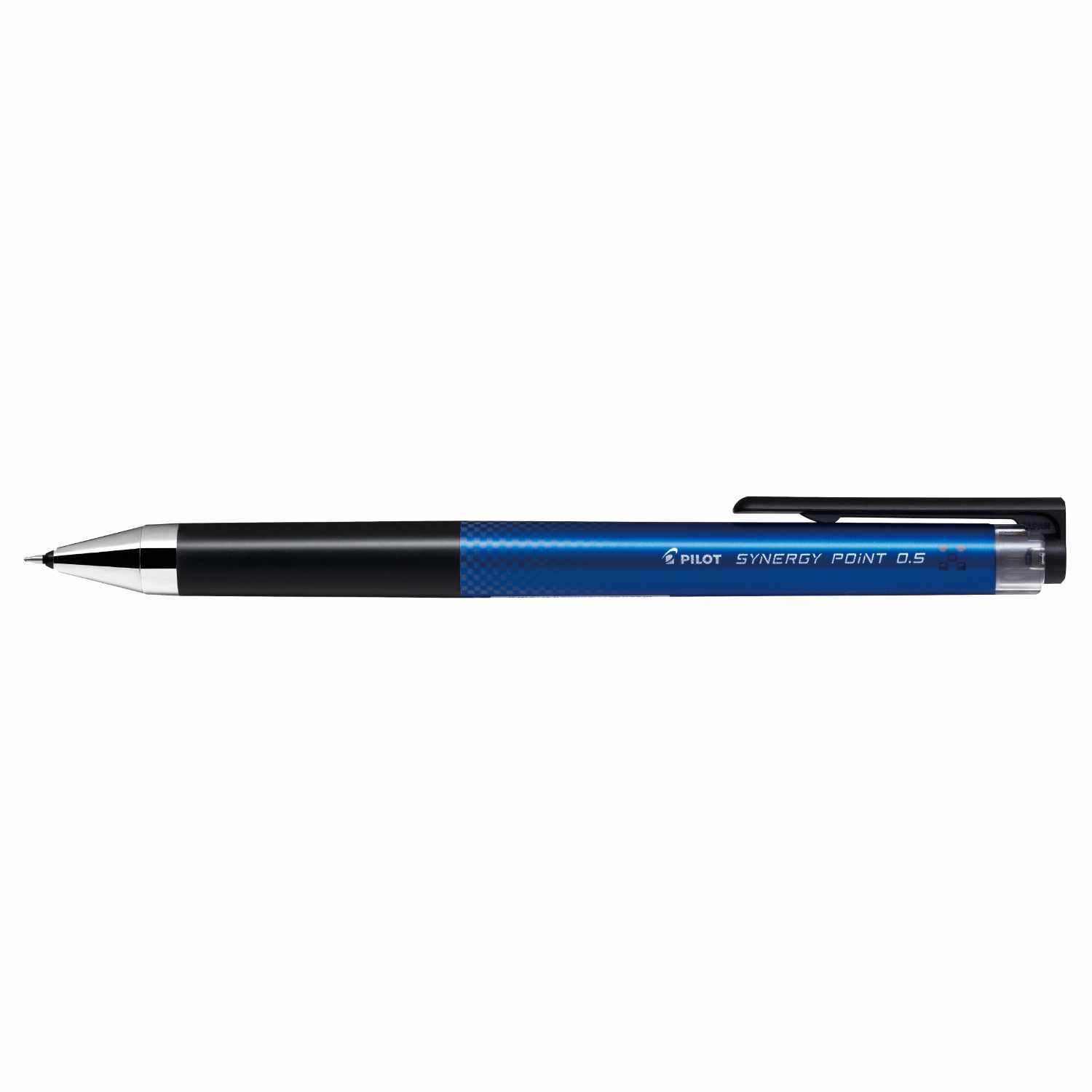 Synergy Point Tintenroller 0.5 von PILOT in Blau, mit schlankem Design und schwarzem Clip. Ideal für präzises Schreiben.