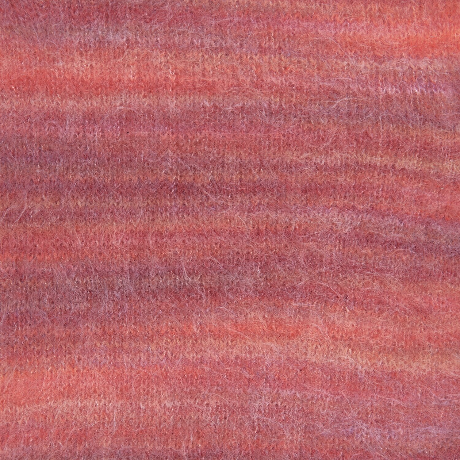 Fashion Meri Mohair Print: Weiches Garn in warmen Rottönen, ideal für Strickprojekte. Happy Sunrise.