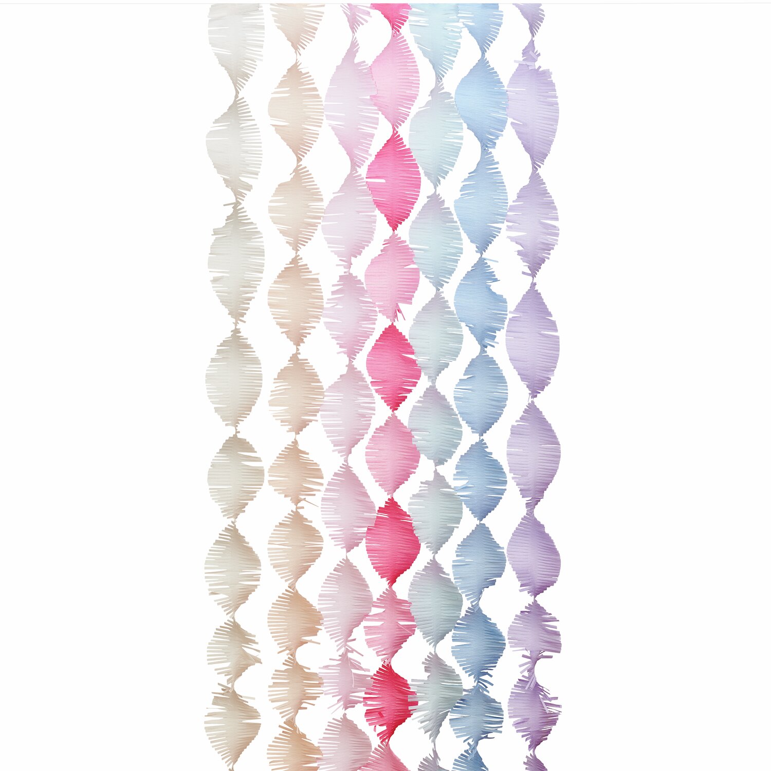 Krepp-Girlande gedreht La Vie en Rose Mix, bunte Spiralen von Rico Design, 17,5cmx3m, 7 Stück.