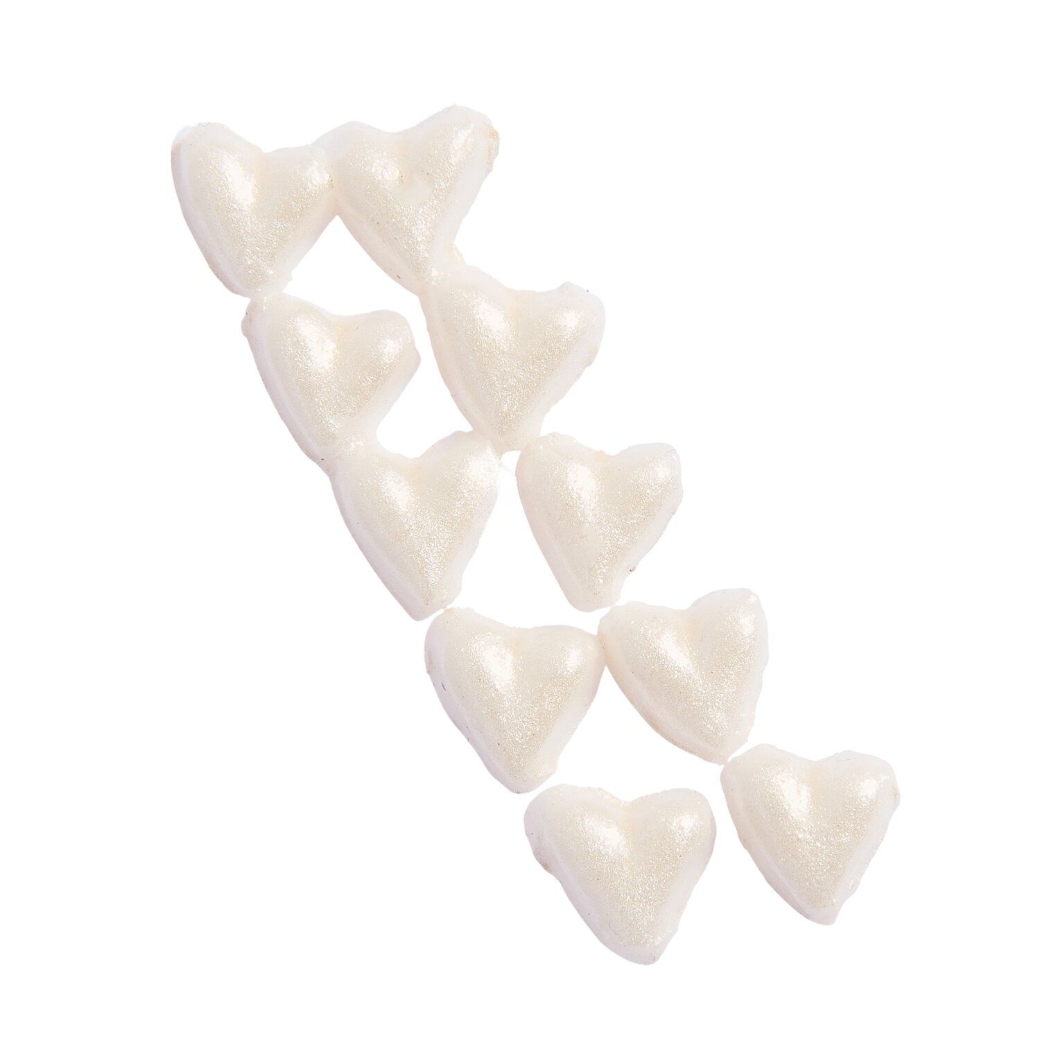Wachsdekor Herz klein 0,7x0,7cm Farbe Weiß Perlmutt von Rico Design