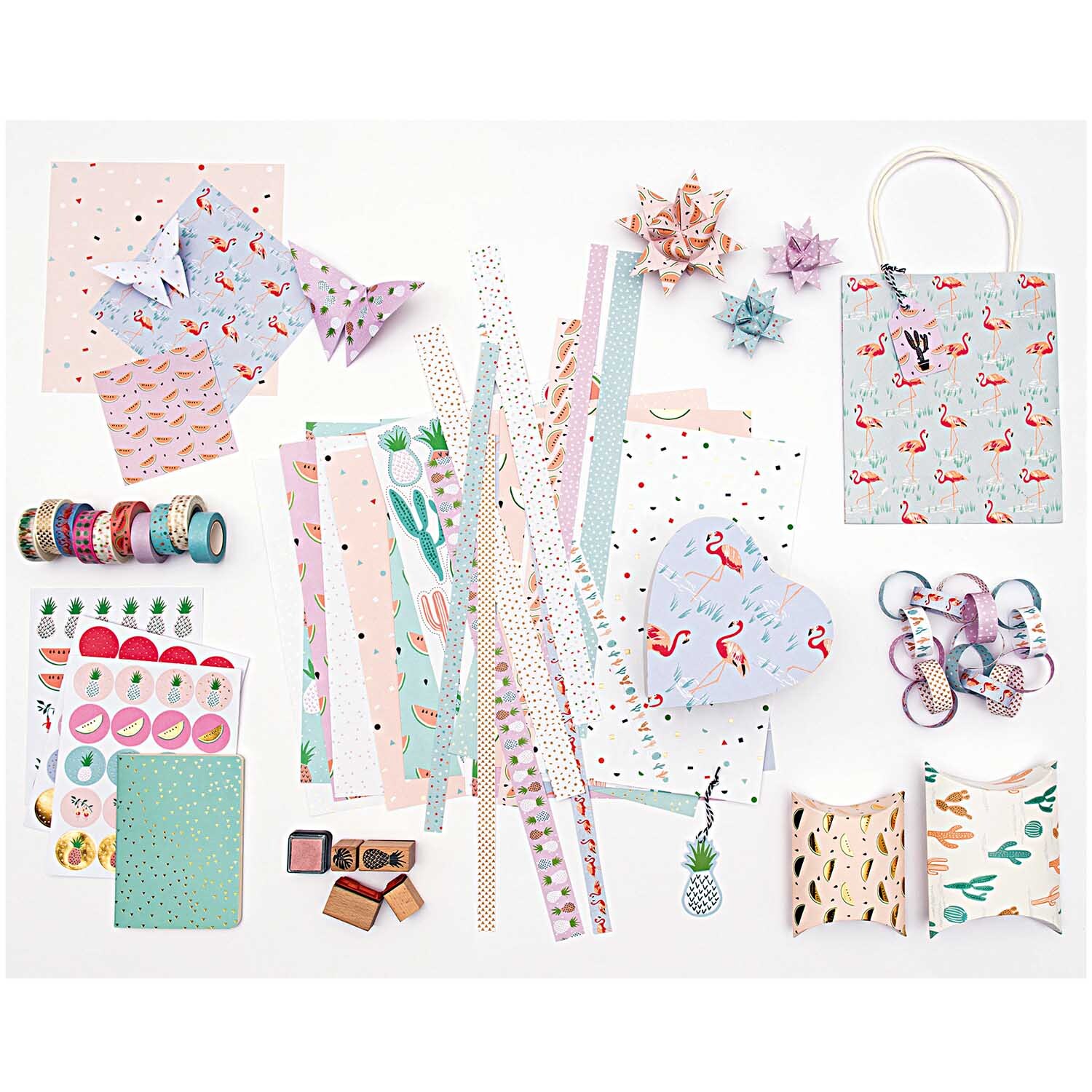 Paper Poetry Stempelset Tropical Spring Flamingo: Kreatives Bastelset mit Flamingo-Motiven, ideal für DIY-Projekte und Dekorationen.