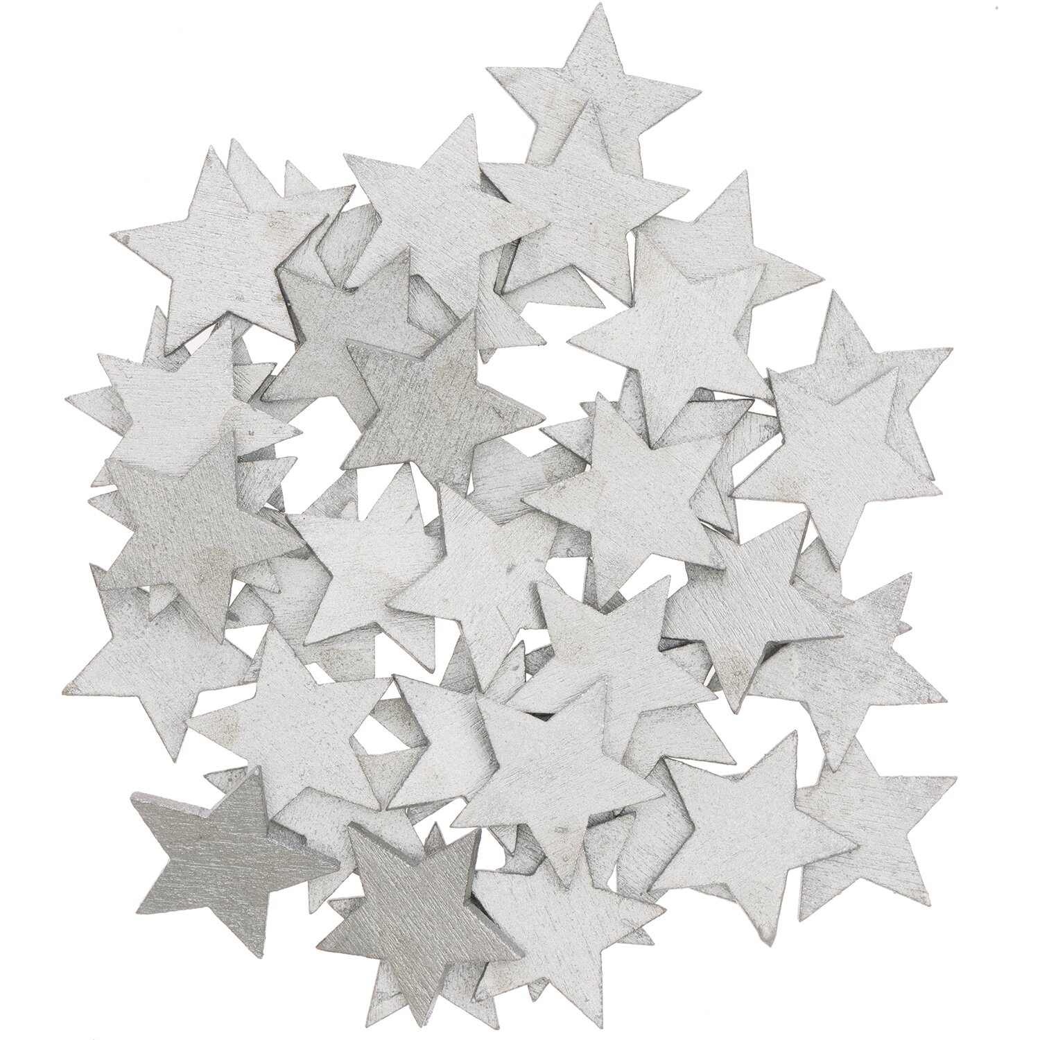 Holzstreu Stern 20x19mm 48 Stück in Silber von Rico Design, dekorative Streusterne für kreative Bastelprojekte und festliche Dekorationen.
