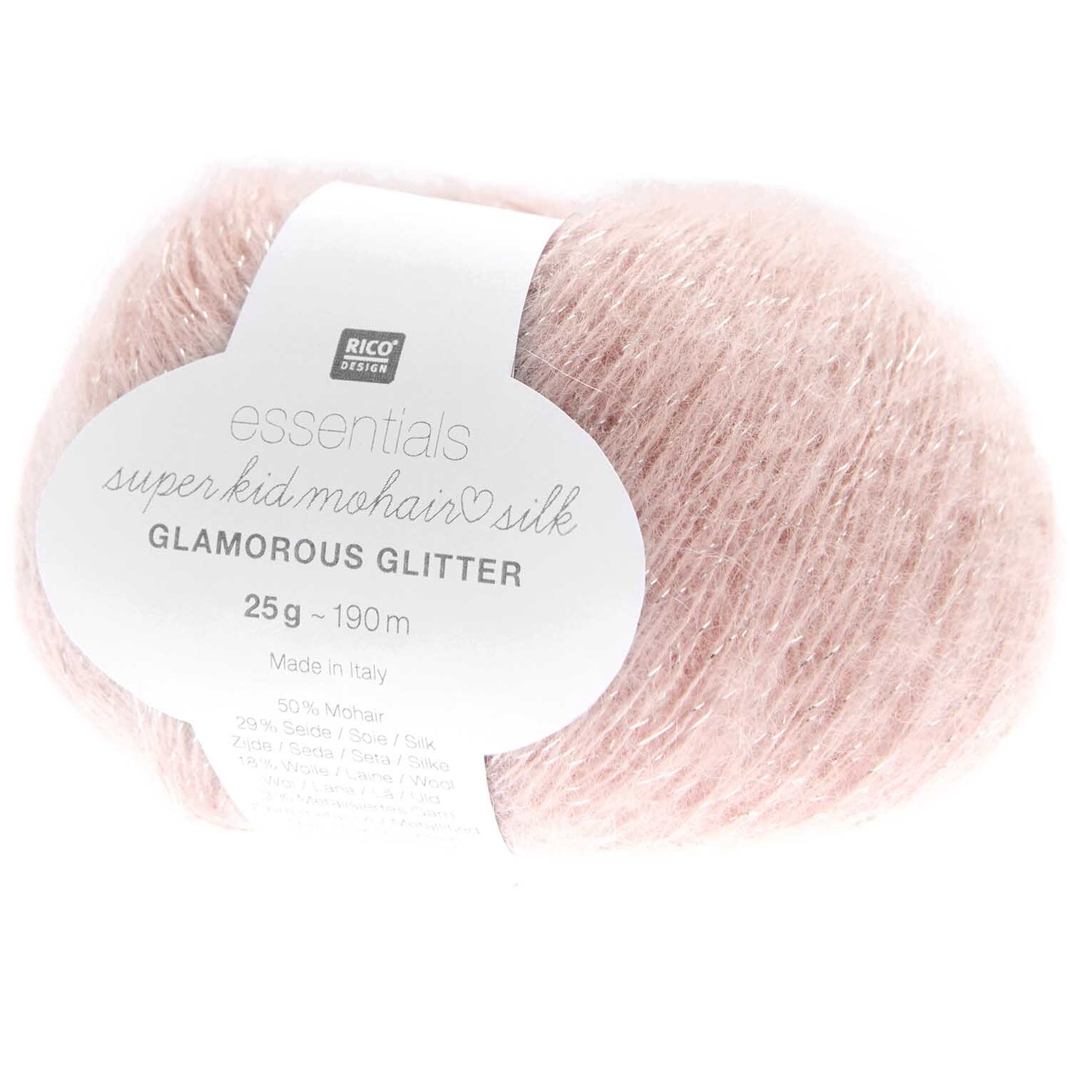 Strickset Dreieckstuch Modell 07a: Weiches, rosa Garn von Rico Design, ideal für elegante Strickprojekte.