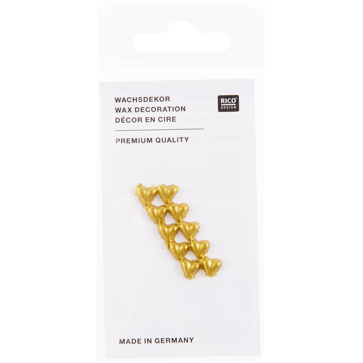 Wachsdekor Herz klein 0,7x0,7cm Farbe Gold von Rico Design