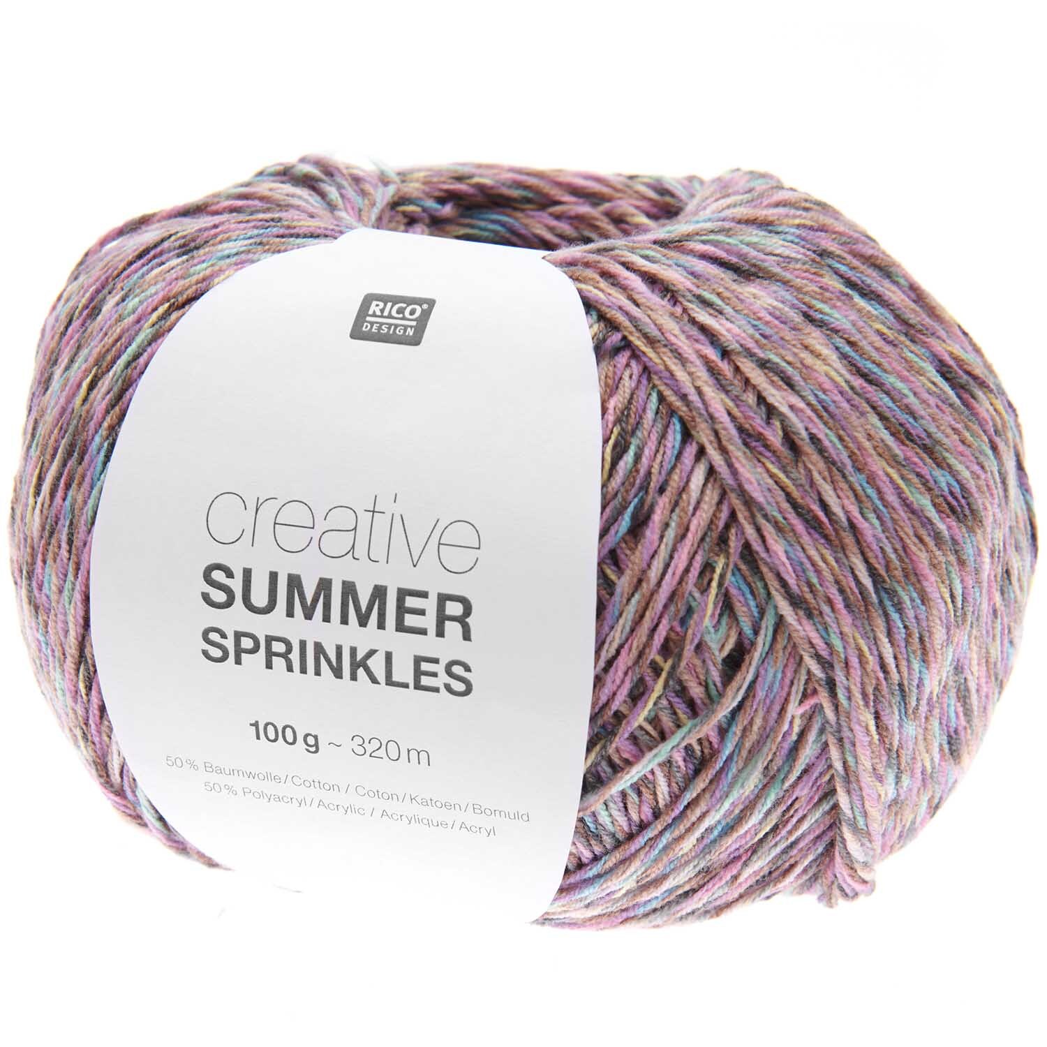 Creative Summer Sprinkles: Bunter Garnknäuel von Rico Design, ideal für kreative Strickprojekte.