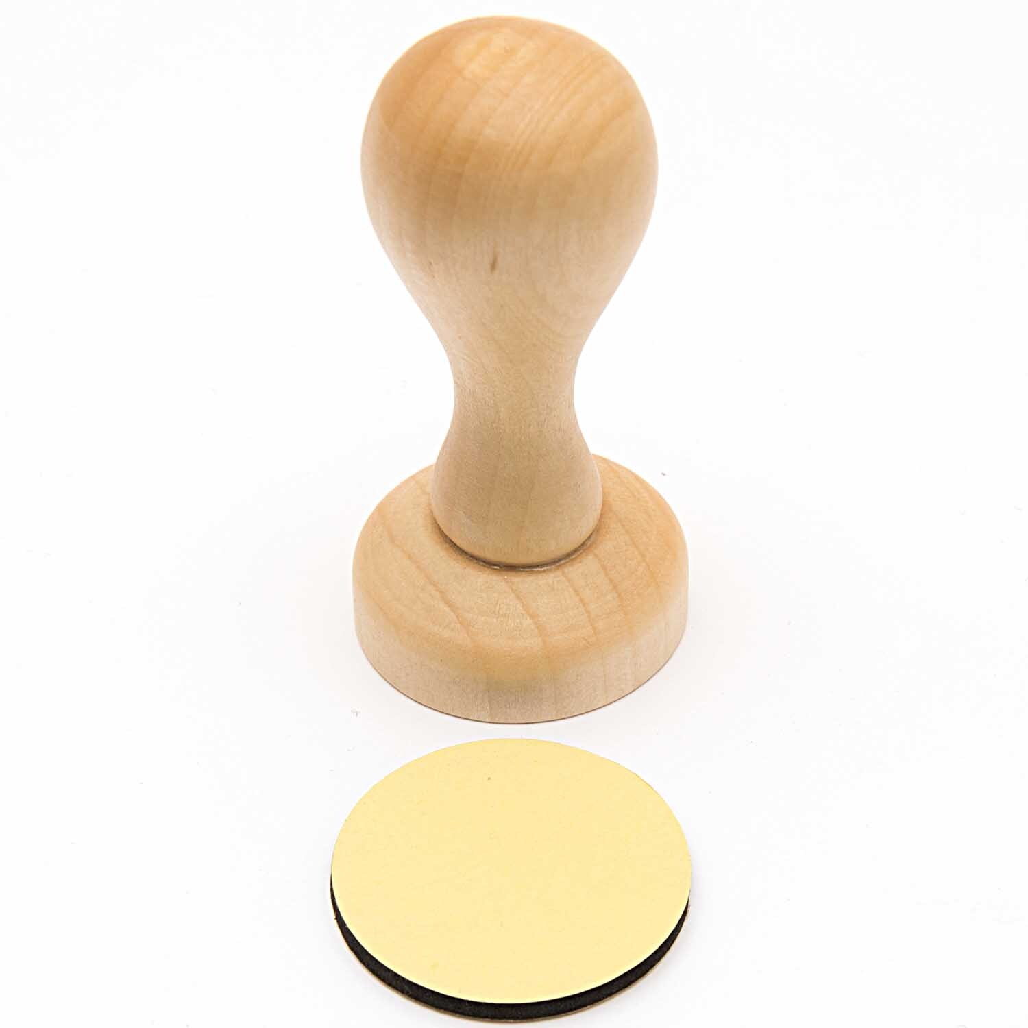Paper Poetry Holzstempelgriff 4cm rund aus hellem Holz mit abnehmbarem Stempelkissen von Rico Design.