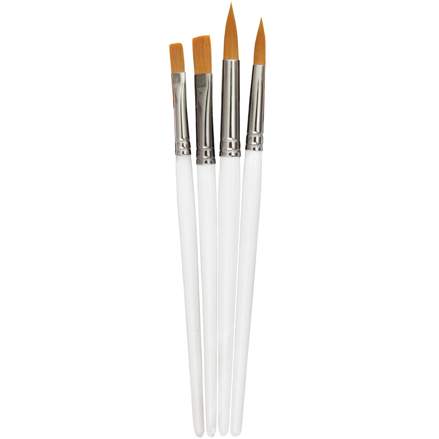 Schul- und Hobbypinsel rund & flach 4er Set von Rico Design
