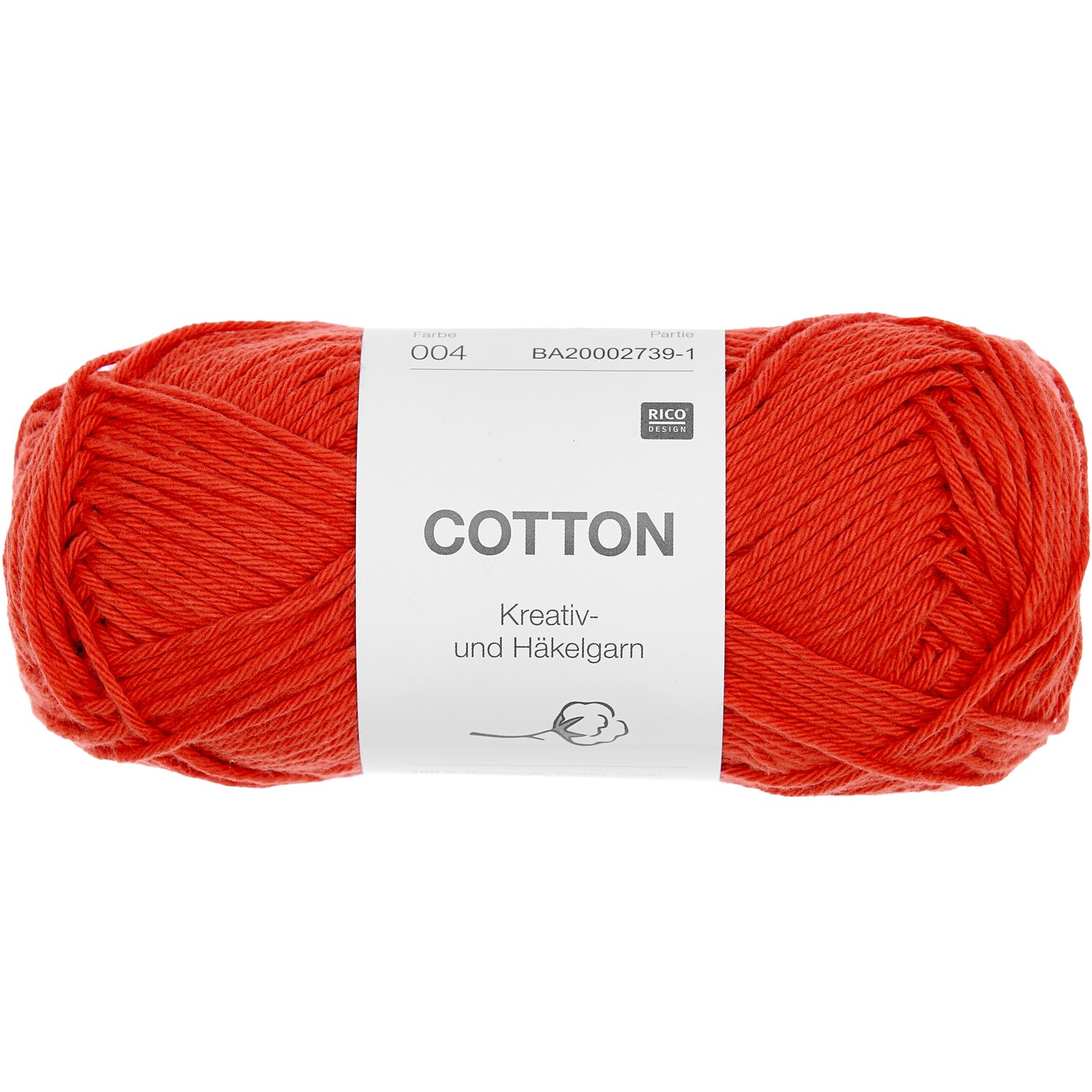Wolle Cotton 50g 115m Farbe Rot von Rico Design