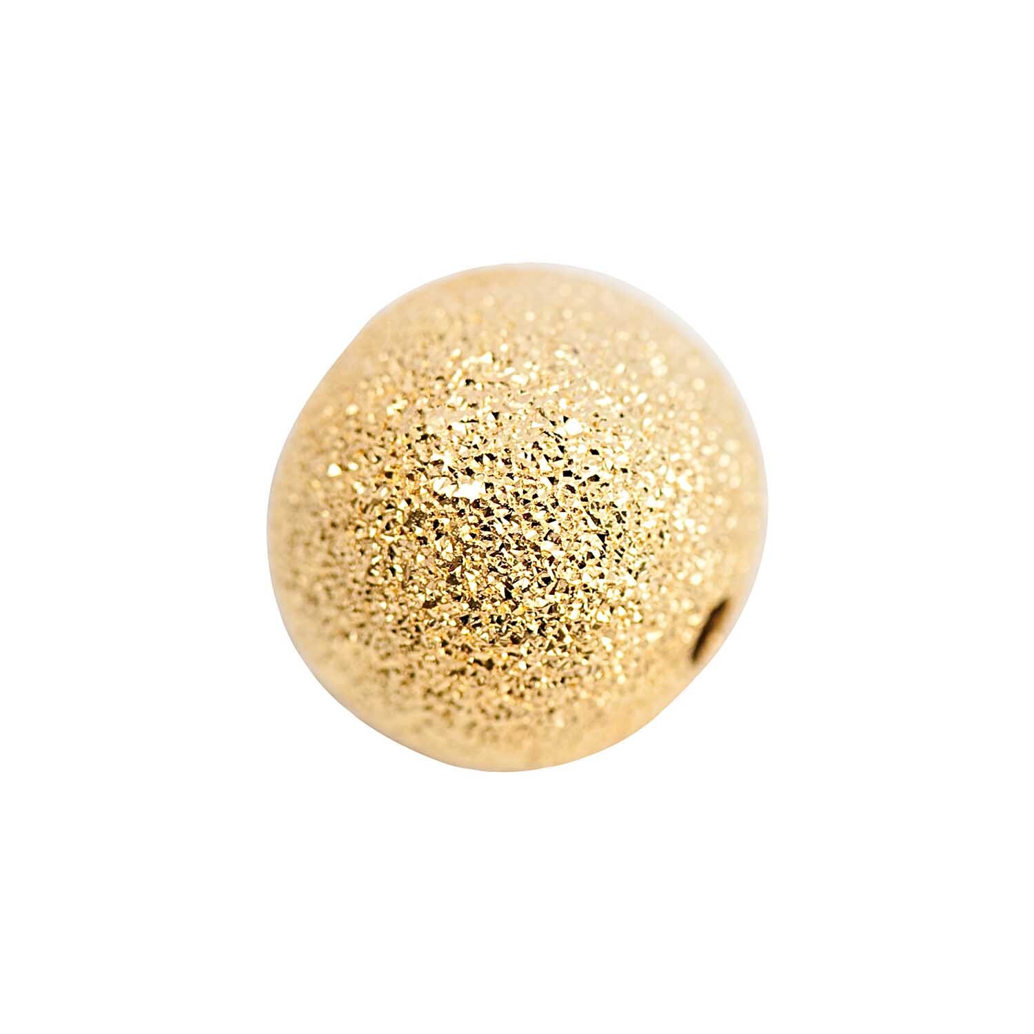 Kugel rau gold 12mm 5 Stück von Rico Design. Goldene, raue Oberfläche, ideal für Schmuckdesigns.