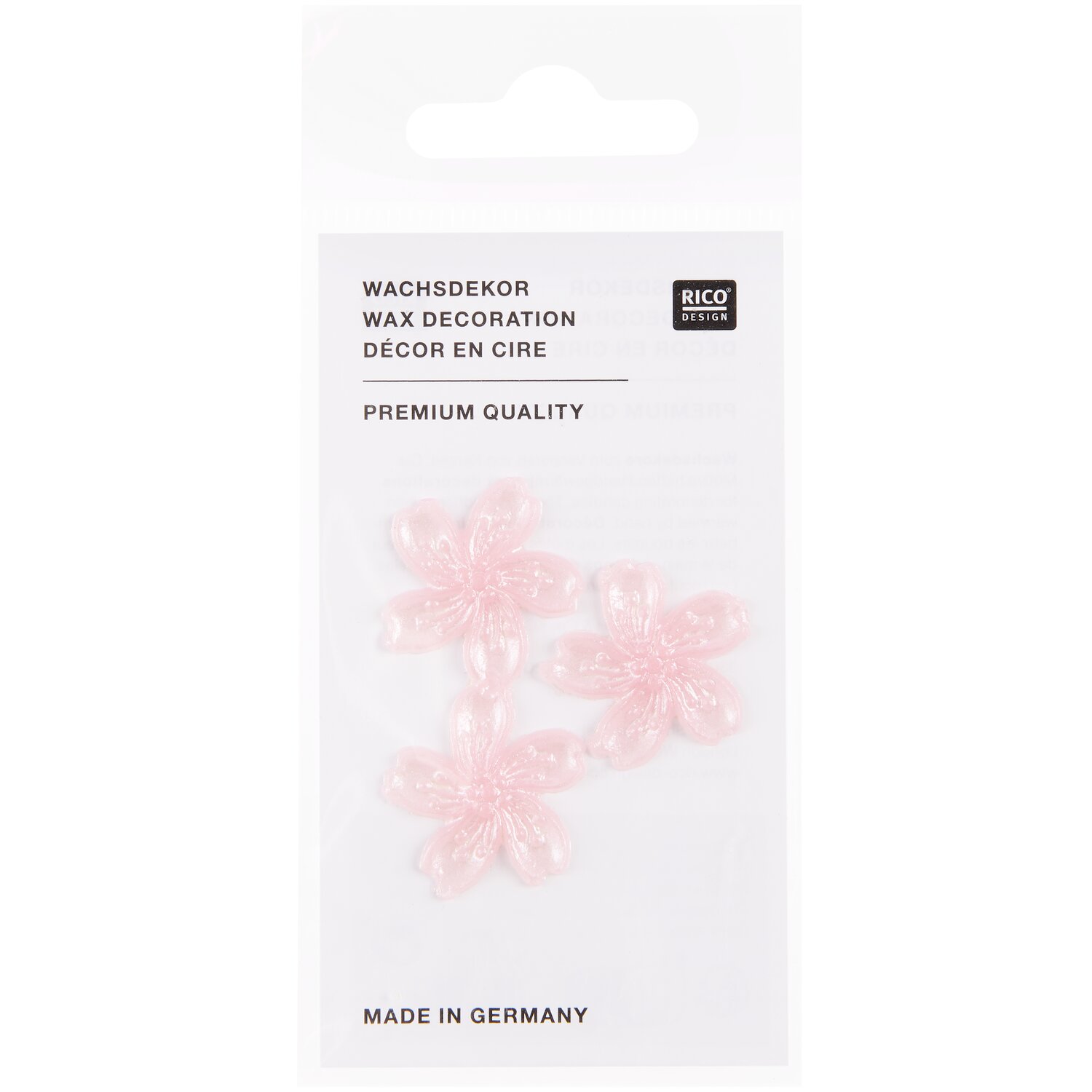 Wachsdekor Blüte Altrosa Perlmut 2,3x2,3cm von Rico Design