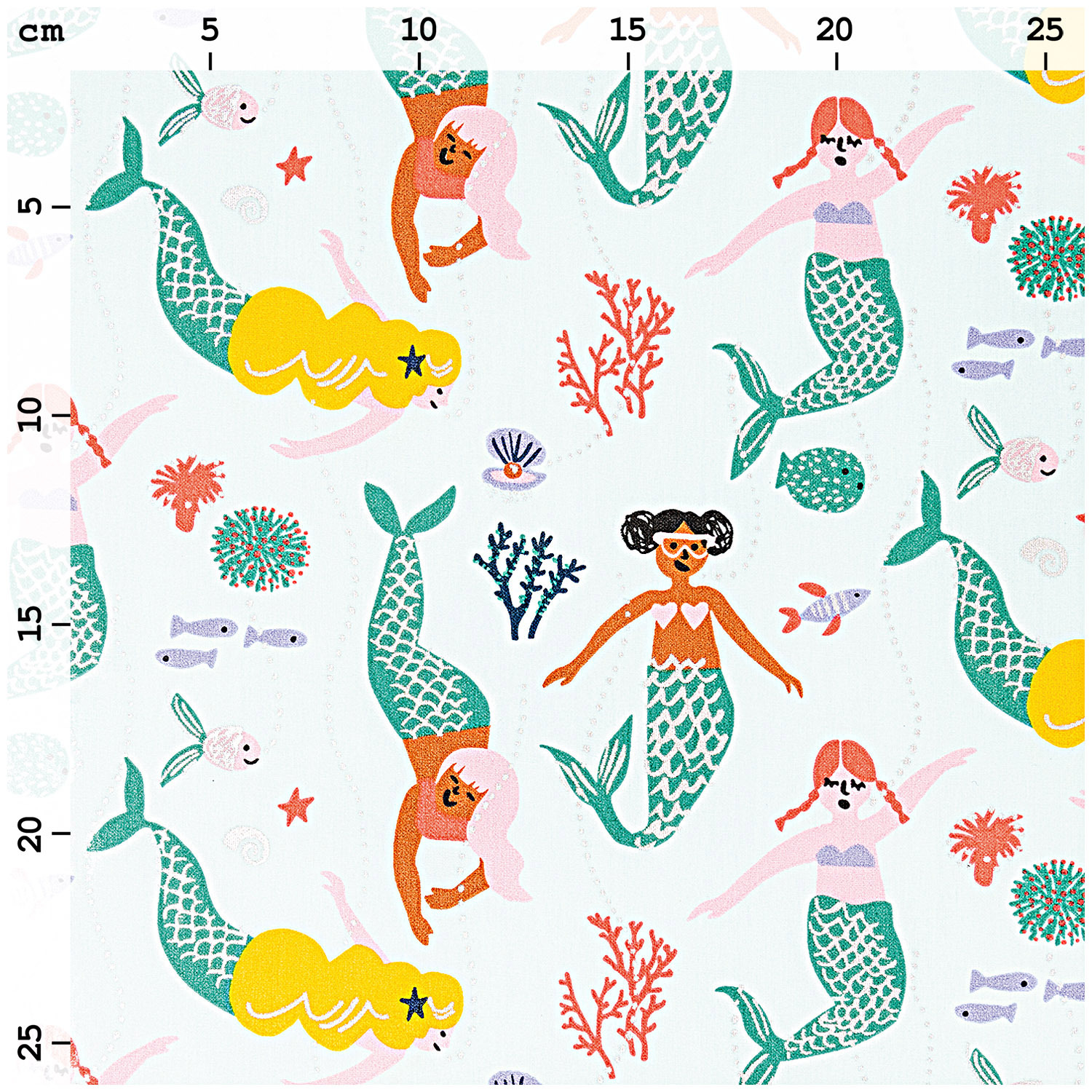 Druckstoff beschichtet Mermaid Meerjungfrau-neon Hot Foil 25x70cm von Rico Design
