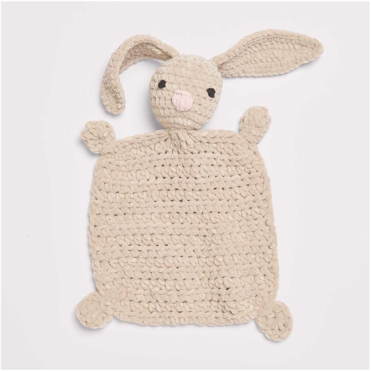 Häkelset Schmusetuch Häschen Modell 19 aus Baby Chenillove in Beige, ideal für Babys.