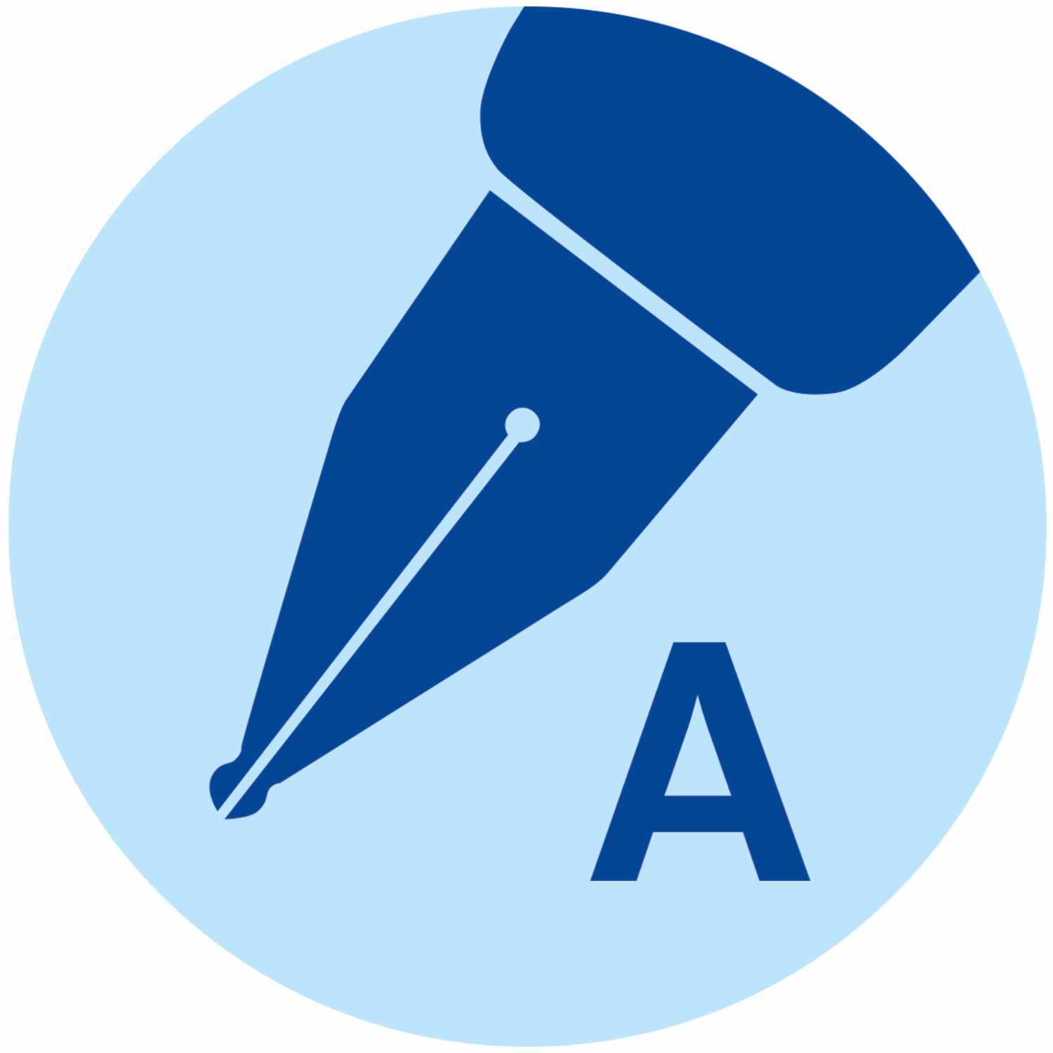 griffix® Füller für Rechtshänder in Neon Fresh Blue von Pelikan, mit einer blauen Feder und einem "A" auf hellblauem Hintergrund.