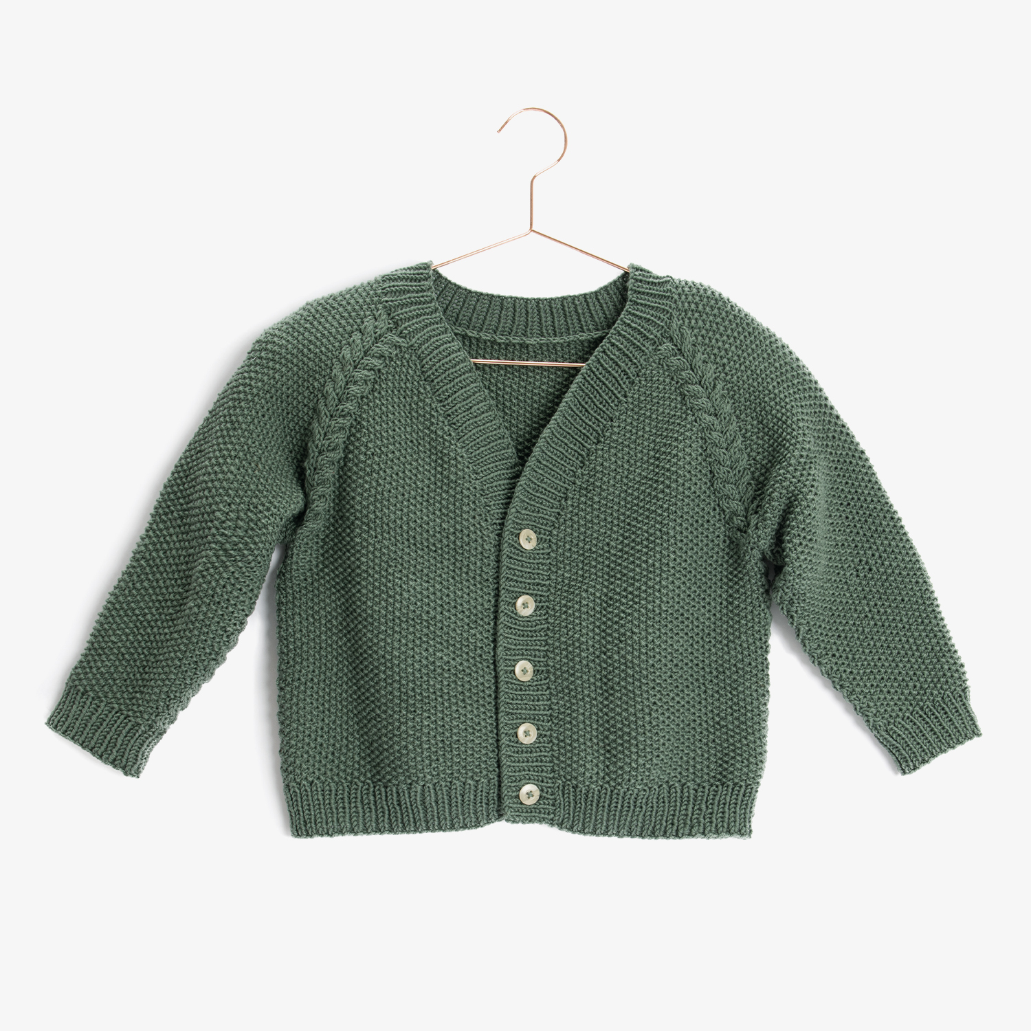 Strickanleitung Kinderjacke und Stirnband aus Essentials Merino dk von Rico Design