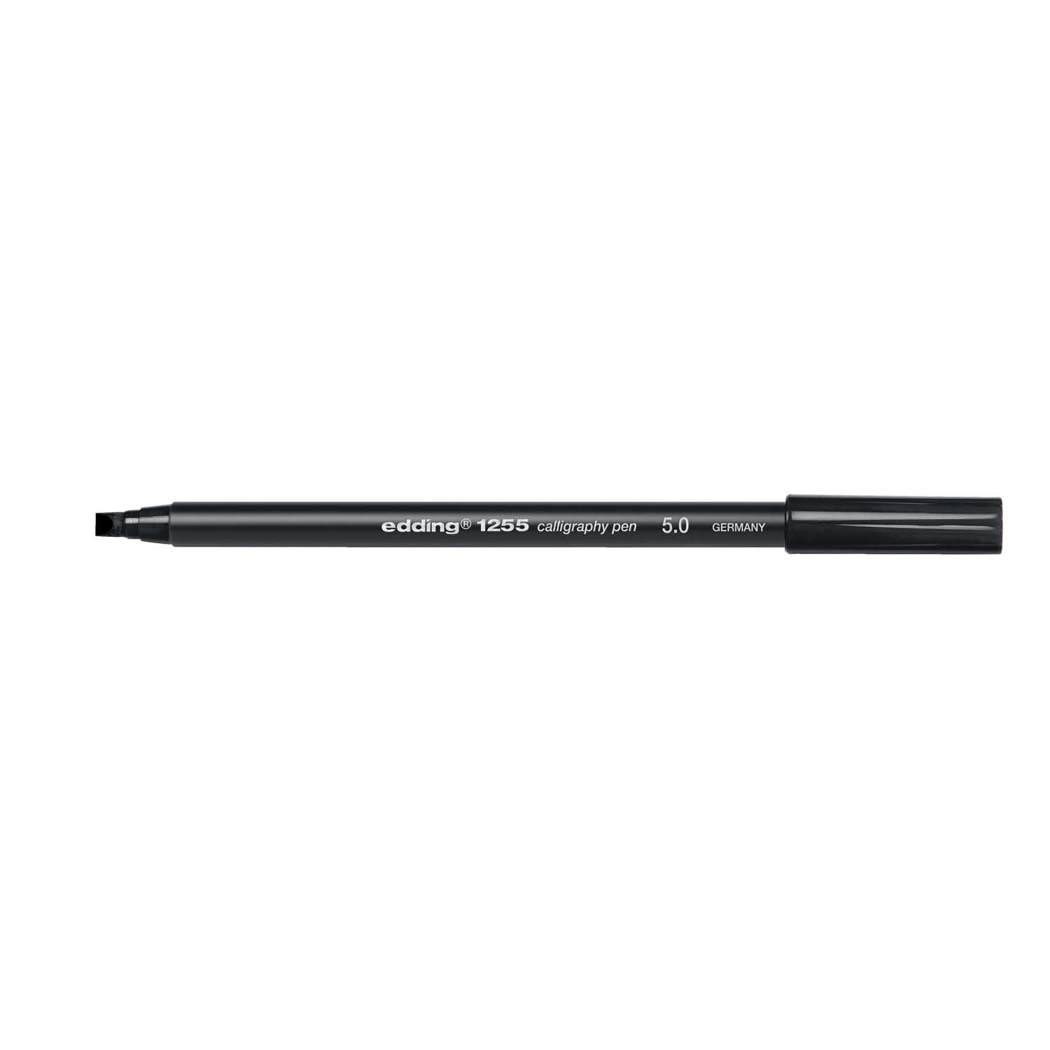 1255 calligraphy pen schwarz 5.0 von edding, ideal für präzise Kalligraphiearbeiten, schwarze Farbe.