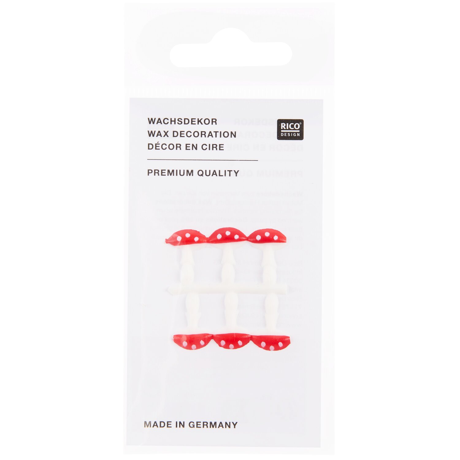 Wachsdekor kleine Pilze 1,5x1cm Farbe Neon Rot von Rico Design