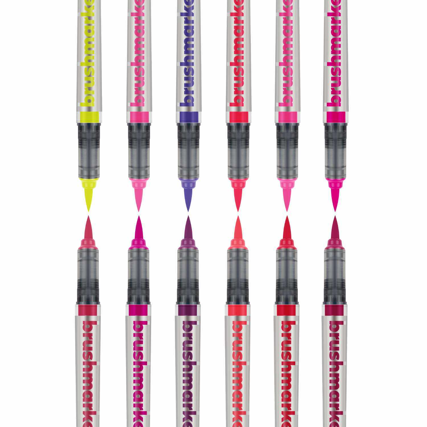 Brushmarker PRO Flower Colors Set 12 Farben von Karin. Zwölf bunte Marker mit Pinselspitze.