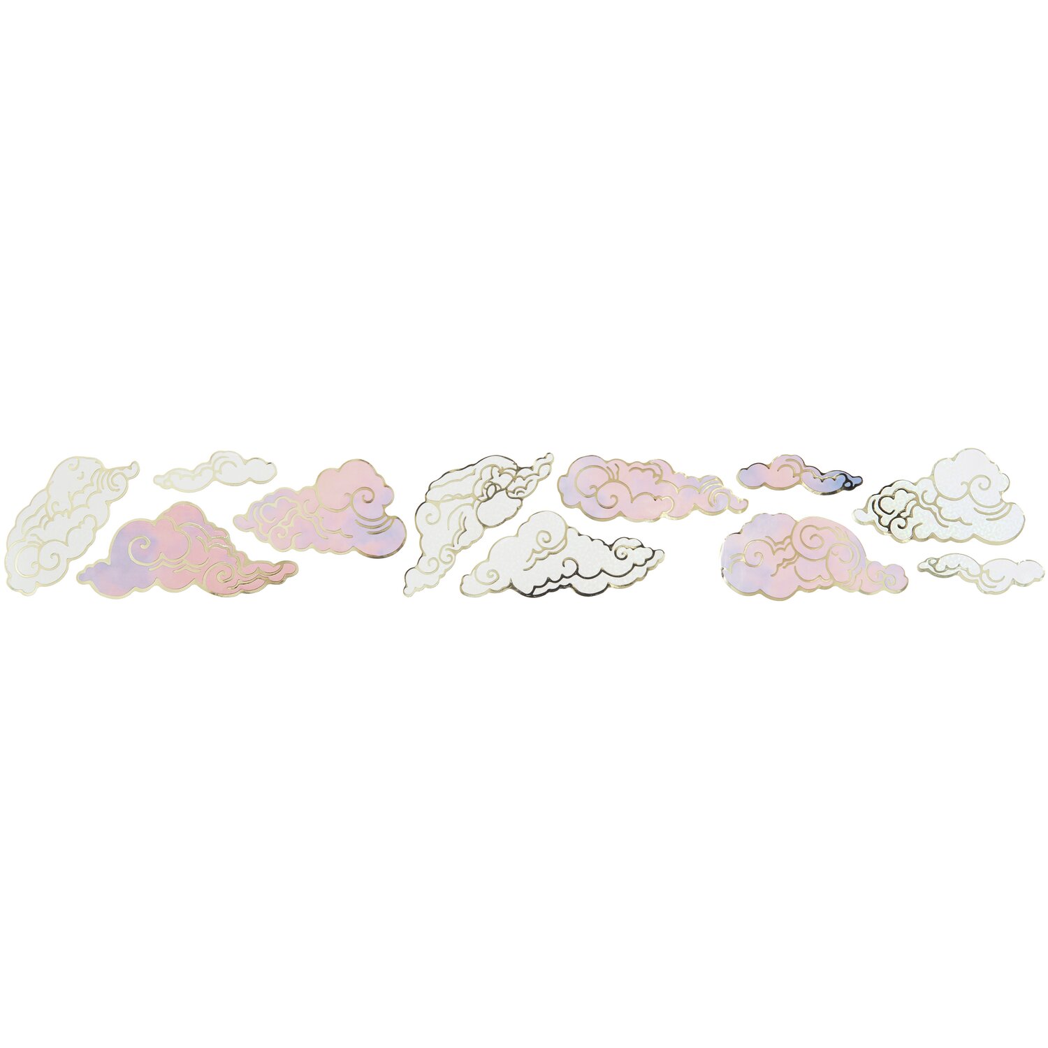 Paper Poetry Sticker auf Rolle Wolken, 100-teilig, pastellfarbene Wolkenmotive, ideal für kreative Projekte.