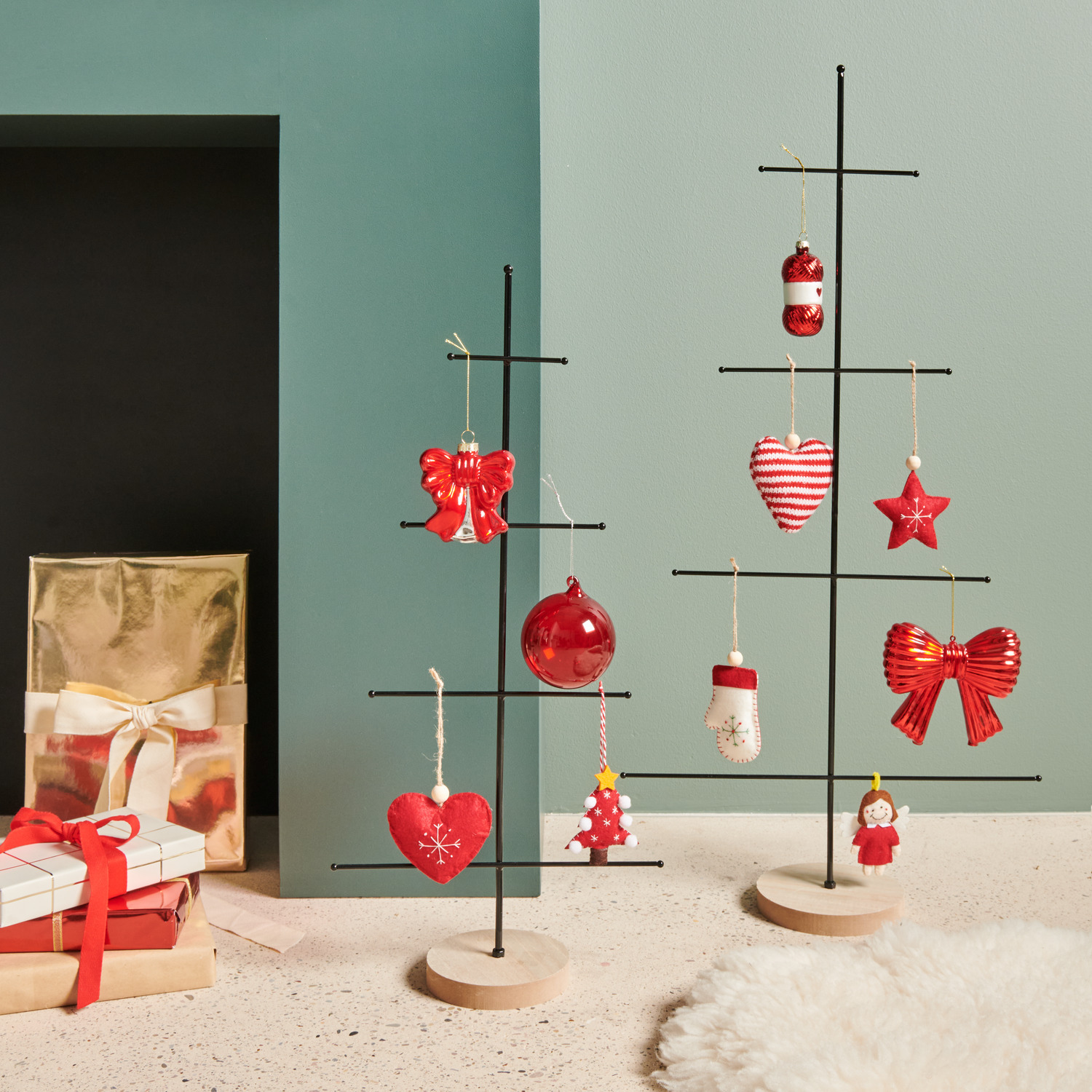 Weihnachtsbaum Filz 9x2x7cm Farbe Rot von Rico Design