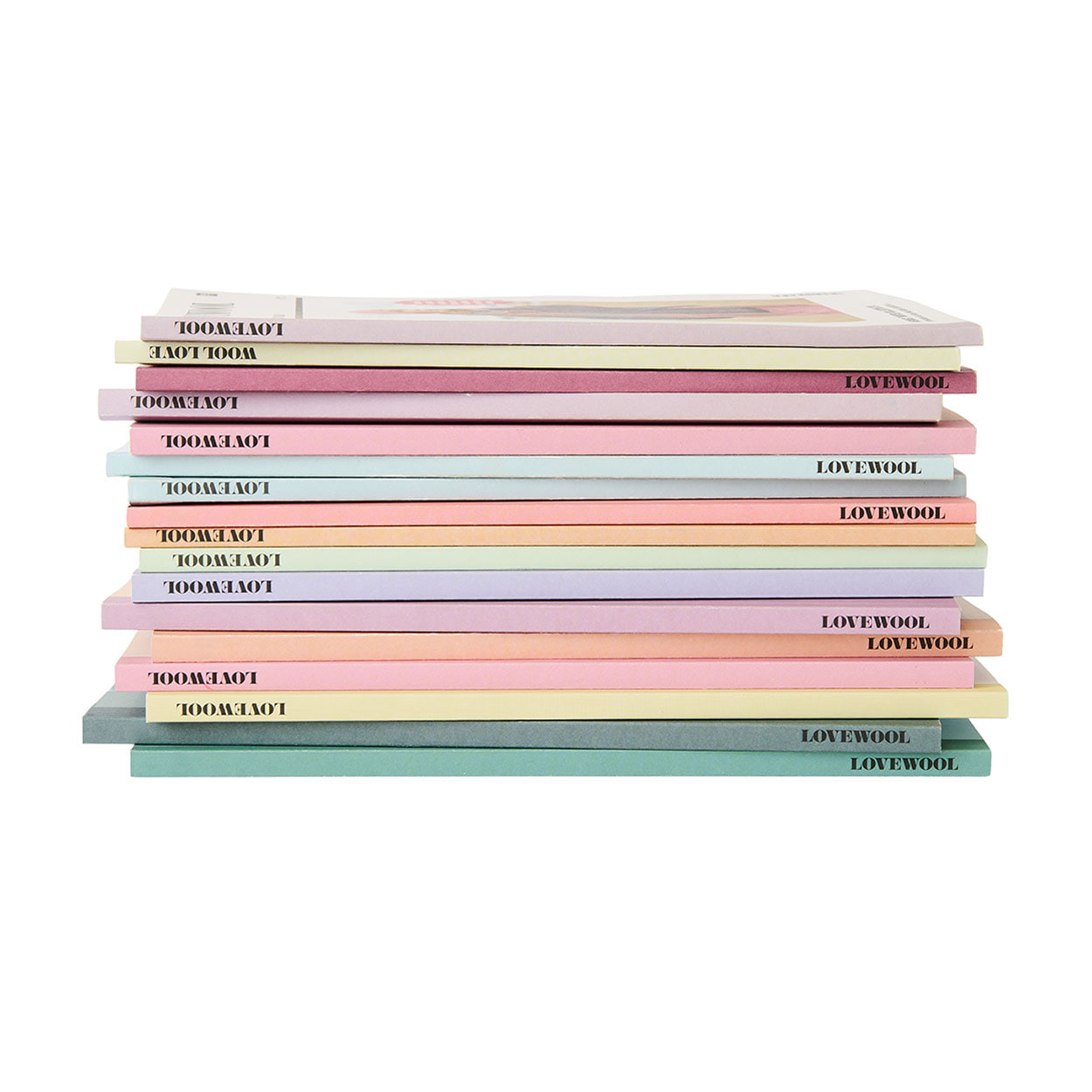Verschiedene Ausgaben des Handstrick Magazins Lovewool