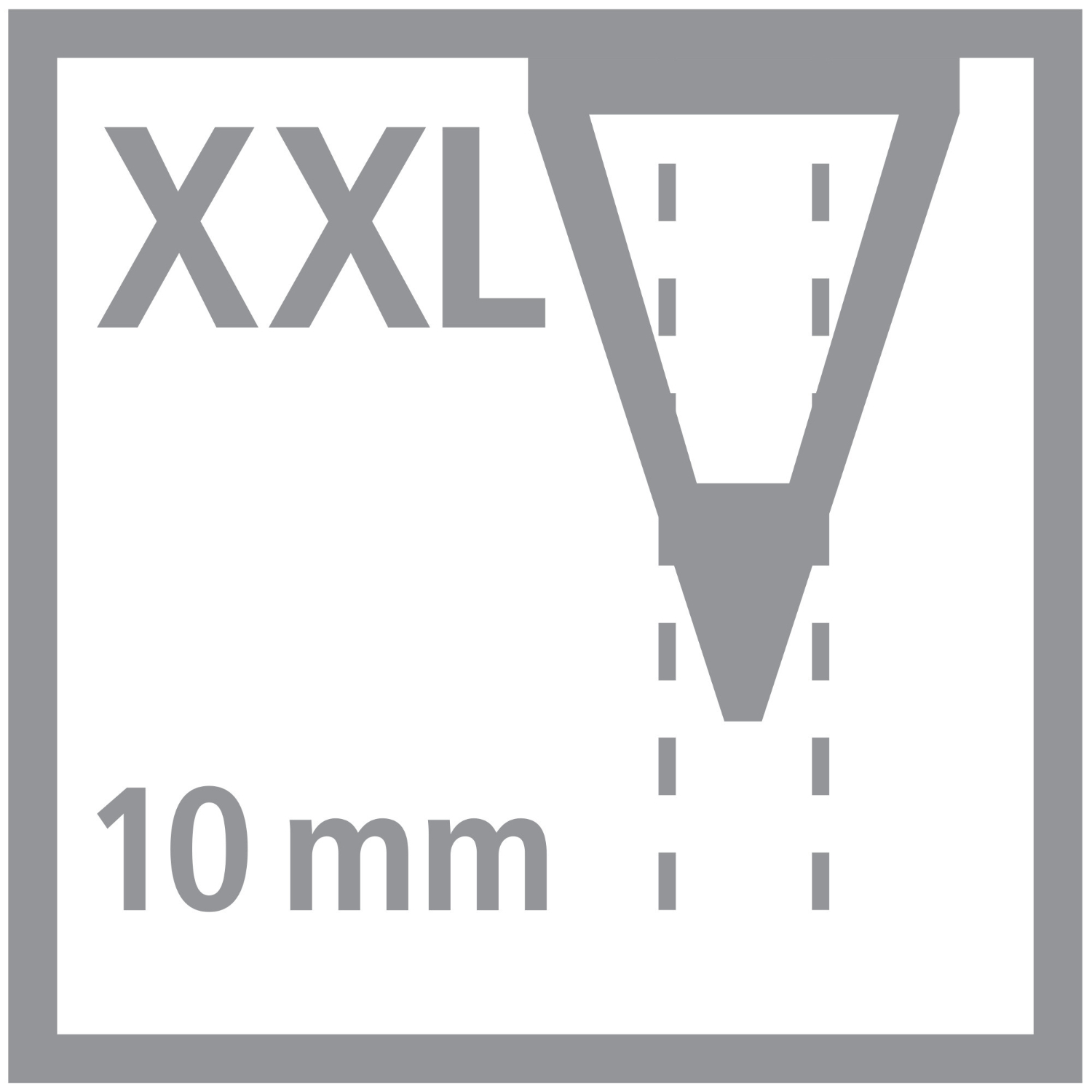 Woody im Etui: Graues XXL-Symbol mit 10 mm Spitze, 6 Stück von STABILO, ideal für kräftige Linien.