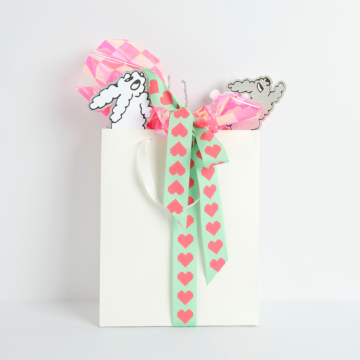 Paper Poetry Geschenktüte weiß 26x32x12cm von Rico Design