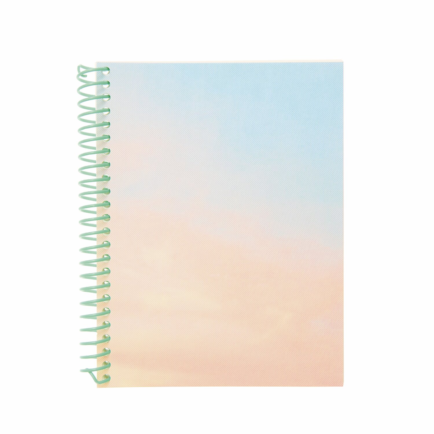 Notizbuch S Himmel 80 Seiten mit pastellfarbenem Cover und grüner Spiralbindung, ideal für kreative Notizen.